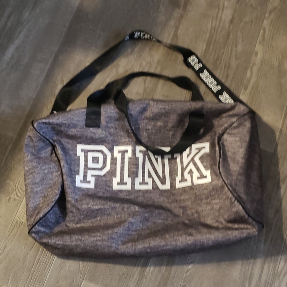 Pink duffel bag